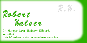 robert walser business card