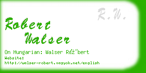 robert walser business card